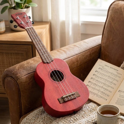 Kala MRT-RED-S Modern Meranti Soprano Ukulele - Adobe Red w/ Gig Bag
