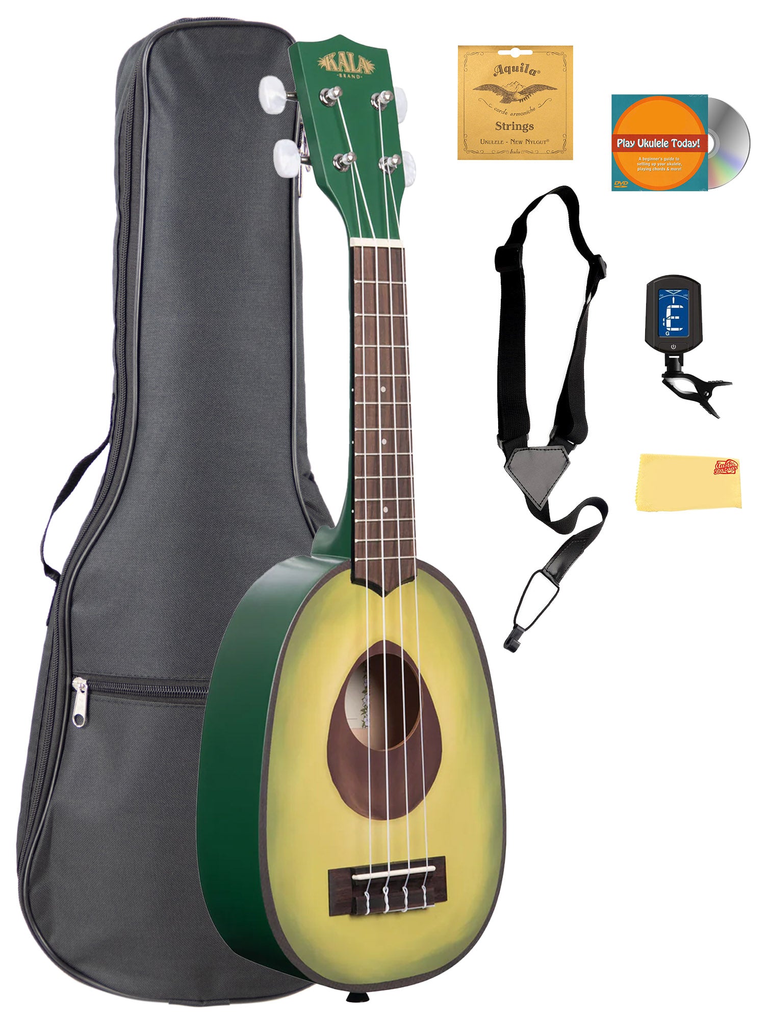 Kala KA-NV-GUAC Novelty Guacalele Soprano Ukulele w/ Gig Bag