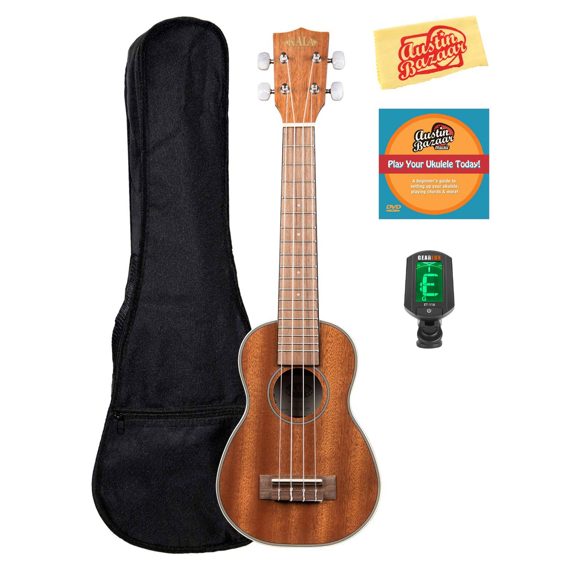 Kala KA-SLNG Mahogany Long Neck Soprano Ukulele w/ Gig Bag