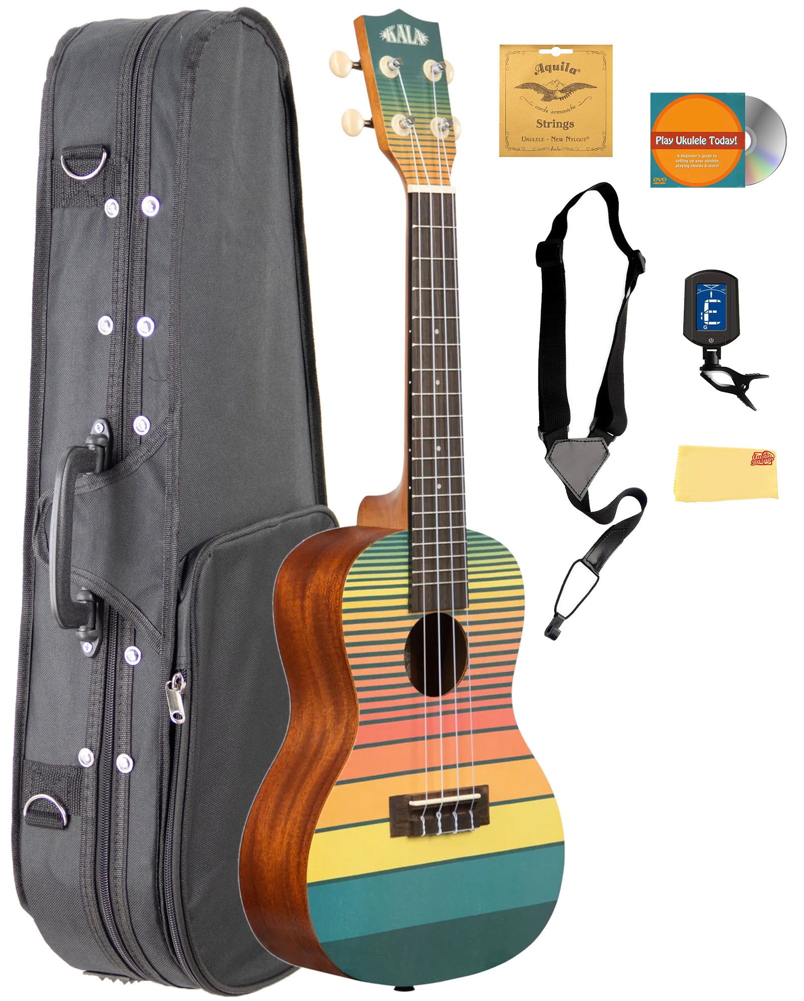 Kala KA-SURF-DAWNPATROL Surfboard Dawn Patrol Concert Ukulele w/ Case