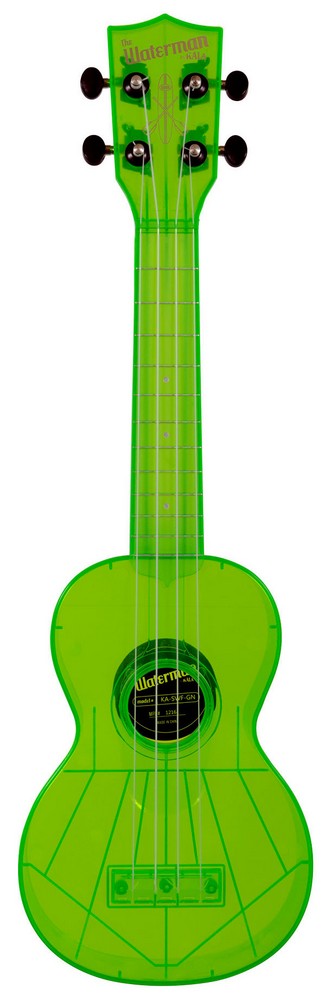 Kala KA-SWF-GN Waterman Soprano Ukulele - Fluorescent Green Gloss