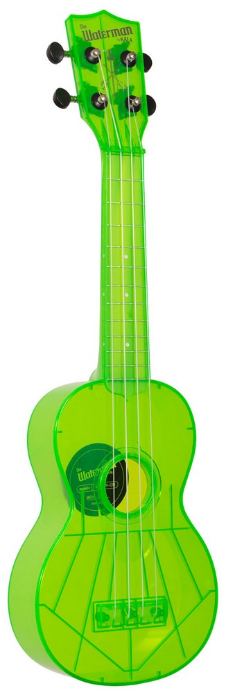 Kala KA-SWF-GN Waterman Soprano Ukulele - Fluorescent Green Gloss