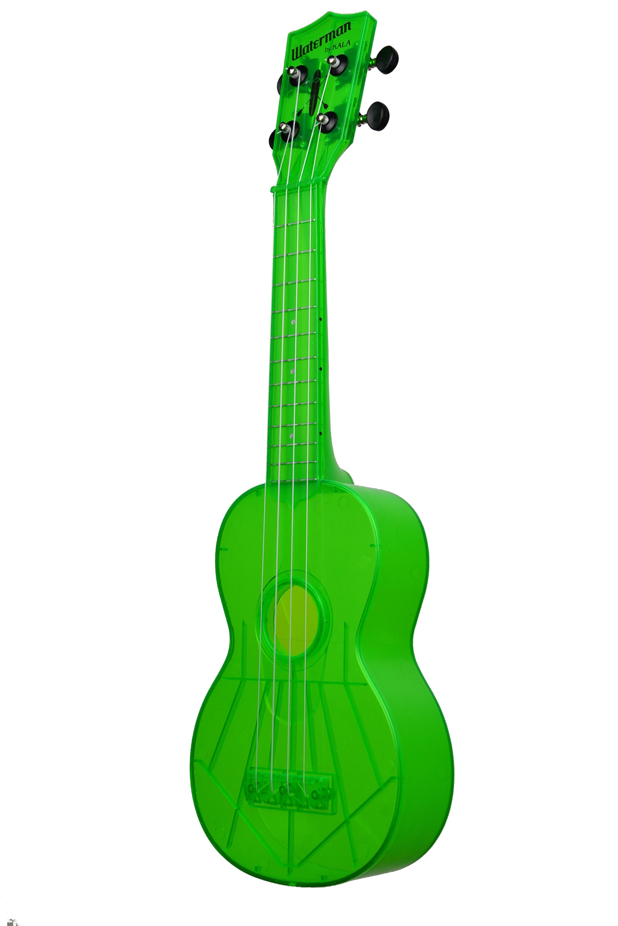Kala KA-SWF-GN Waterman Soprano Ukulele - Fluorescent Green Gloss w/ Gig Bag