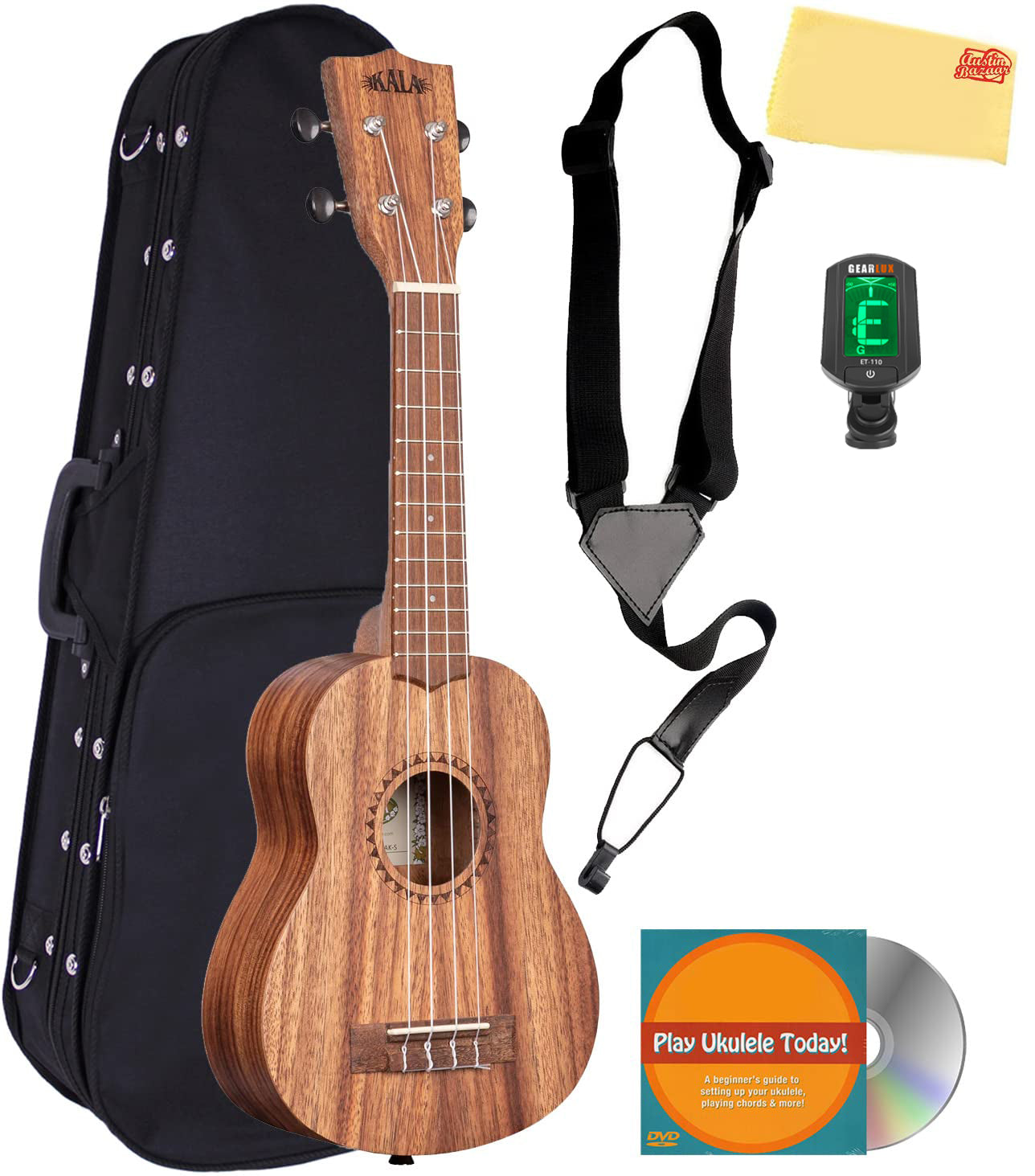 Kala KA-TEAK-S Teak Soprano Ukulele w/ Hard Case