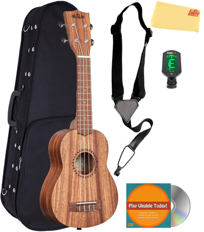 Kala KA-TEAK-S Teak Soprano Ukulele w/ Hard Case