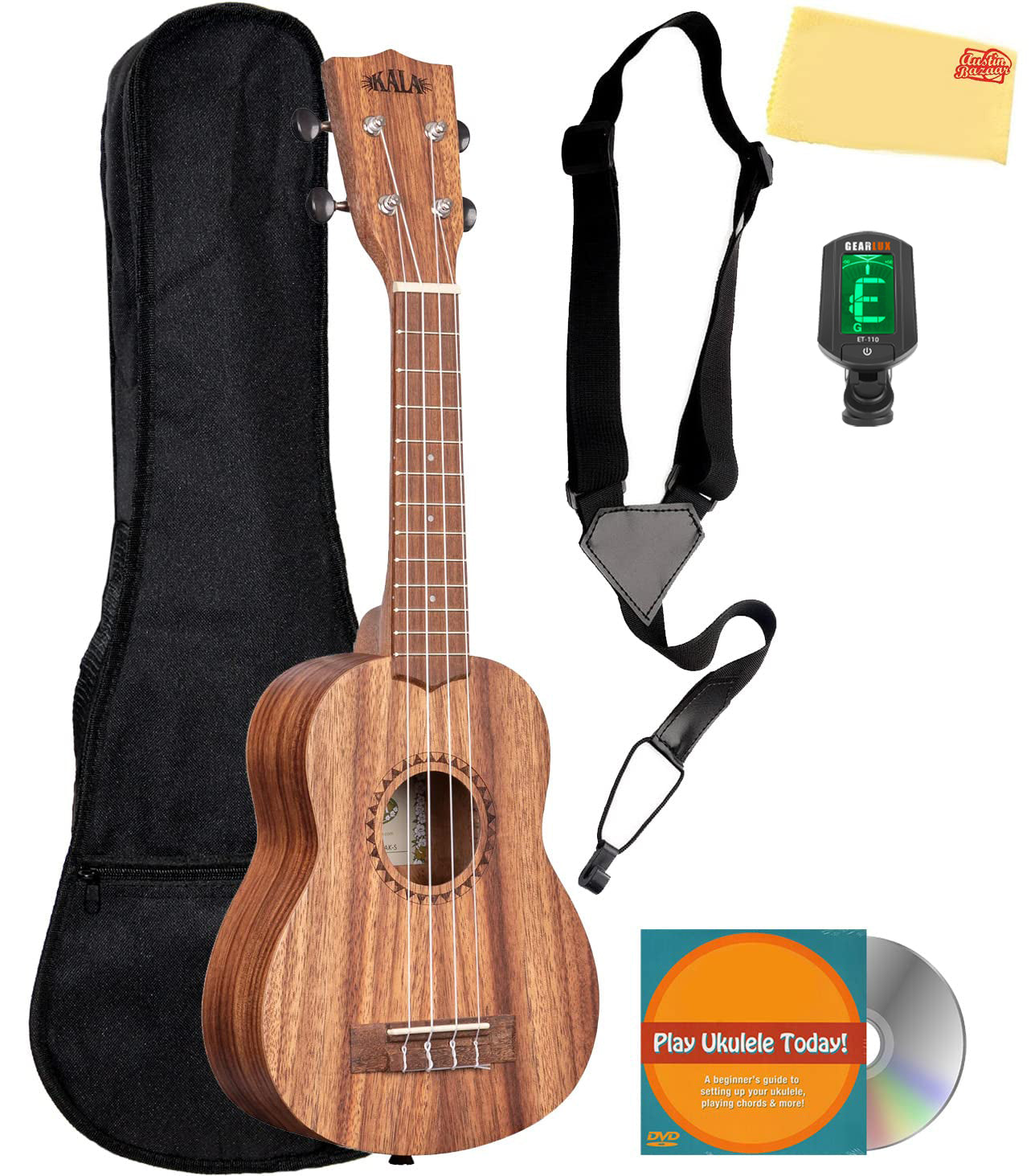 Kala KA-TEAK-S Teak Soprano Ukulele w/ Gig Bag