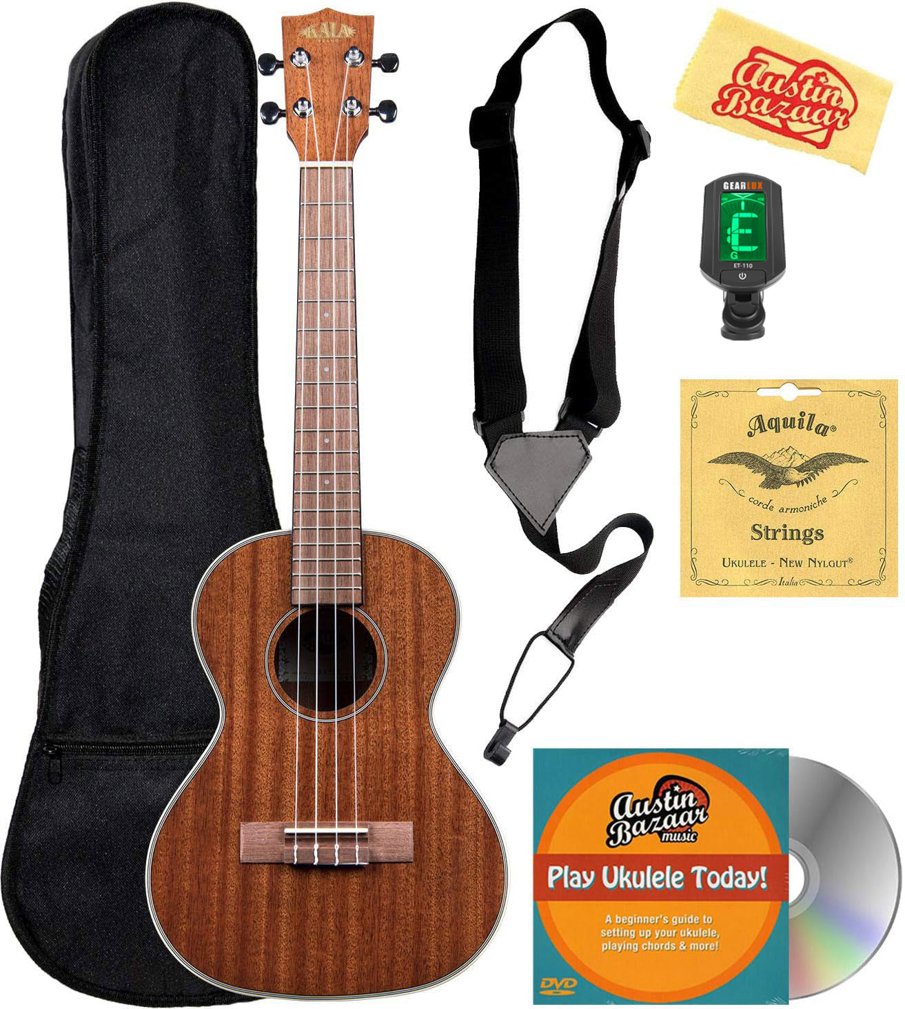 Kala KA-TG Gloss Mahogany Tenor Ukulele w/ Gig Bag
