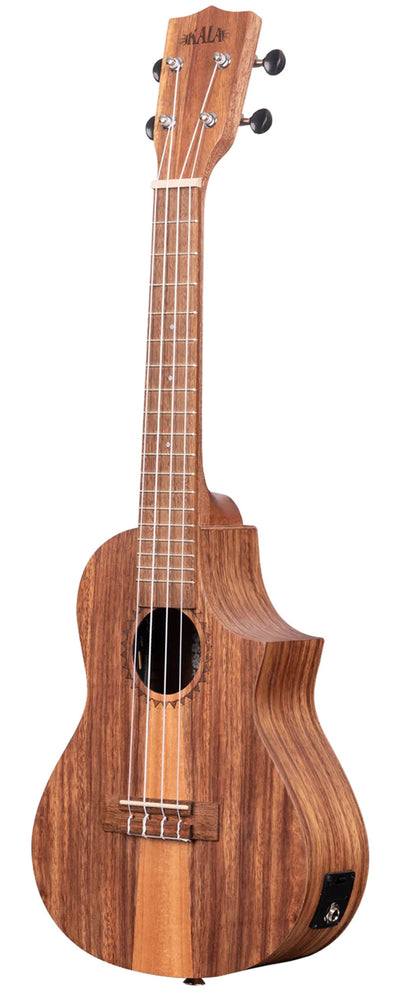 Kala KA-TK-C-CE Teak Tri-Top Concert Acoustic-Electric Ukulele w/ Case