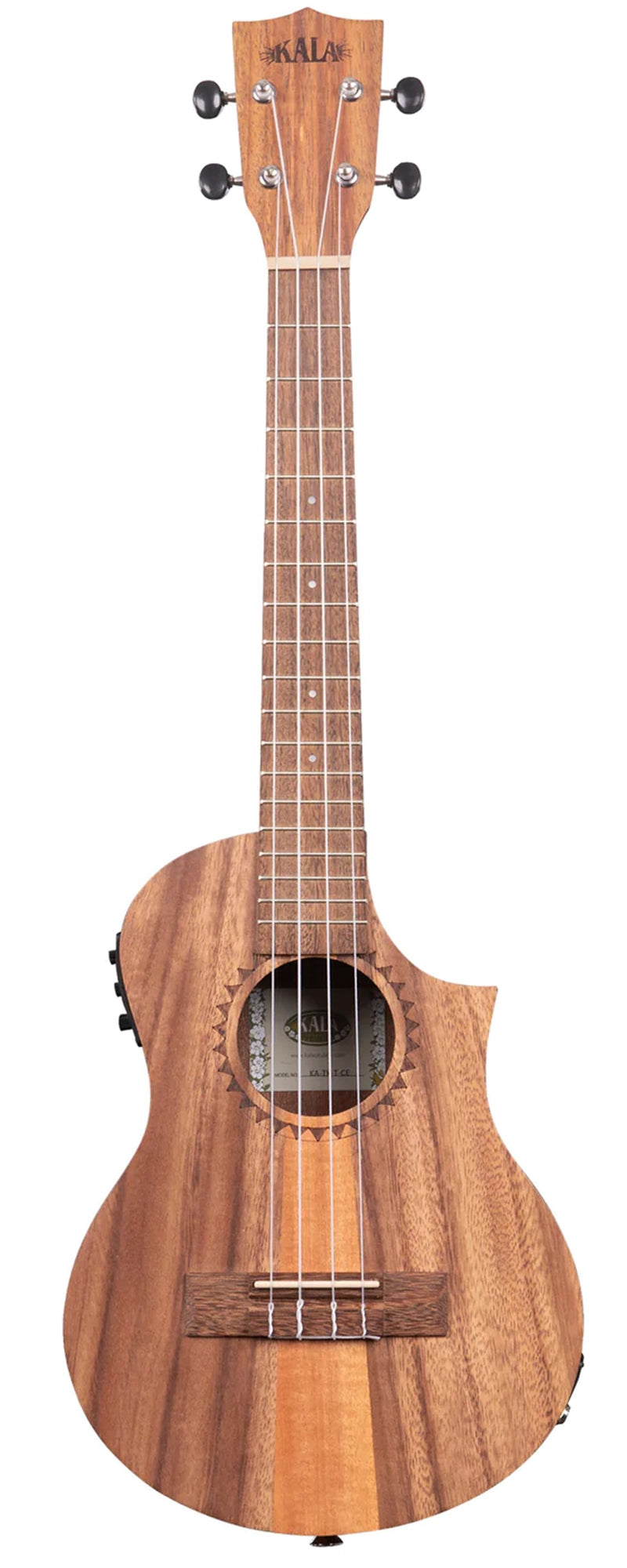 Kala KA-TK-T-CE Teak Tri-Top Tenor Acoustic-Electric Ukulele w/ Case