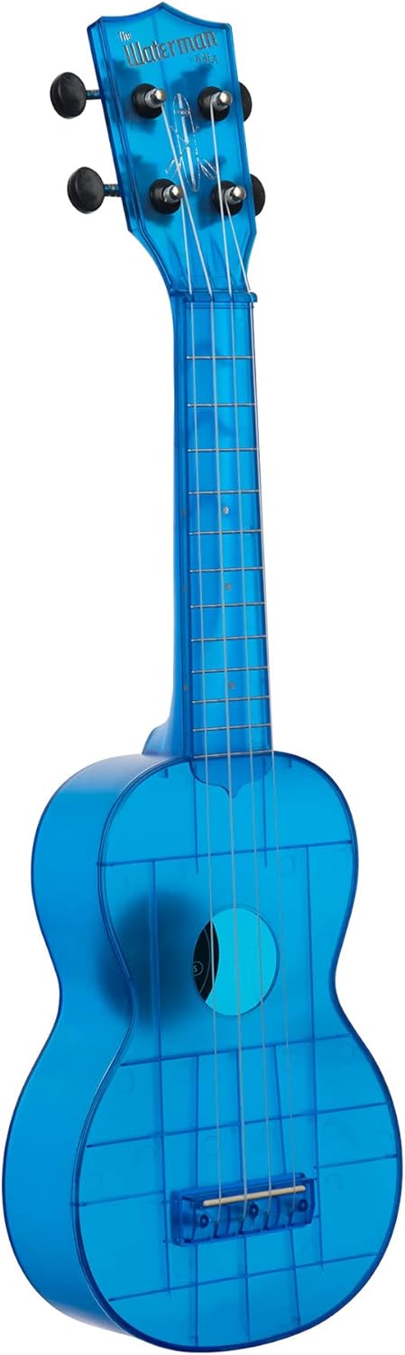 Kala KA-WMT-BL-S Soprano Waterman Sea Glass Ukulele - Cobalt Blue