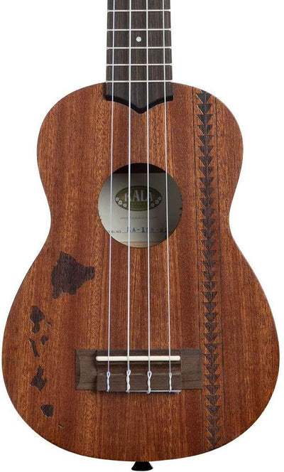 Kala KA-15S-H2 Satin Mahogany Soprano Ukulele - Hawaiian Islands Tattoo
