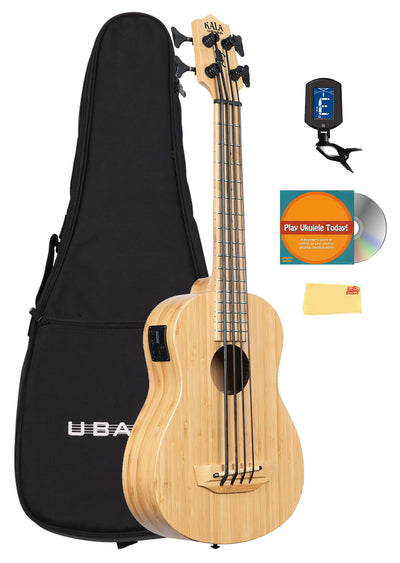 Kala UBASS-BMB-FS Bamboo Fretted Acoustic-Electric U-Bass w/ Gig Bag