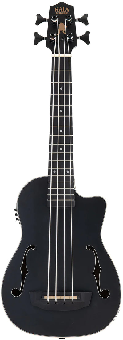 Kala UBASS-JYMN-BK-FS Black Journeyman Mahogany Acoustic-Electric U-Bass Ukulele Bass w/ Case