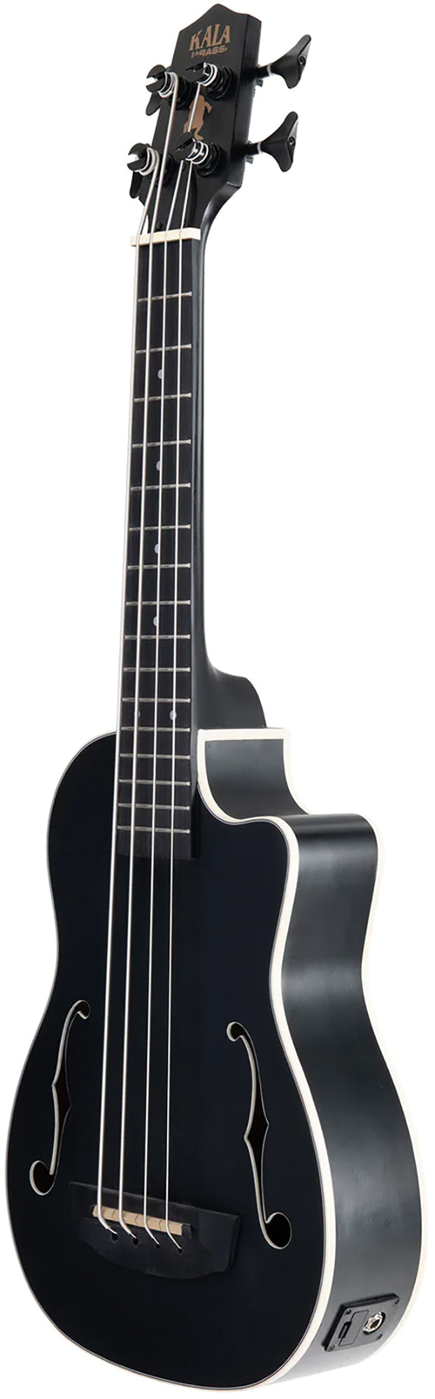 Kala UBASS-JYMN-BK-FS Black Journeyman Mahogany Acoustic-Electric U-Bass Ukulele Bass w/ Case