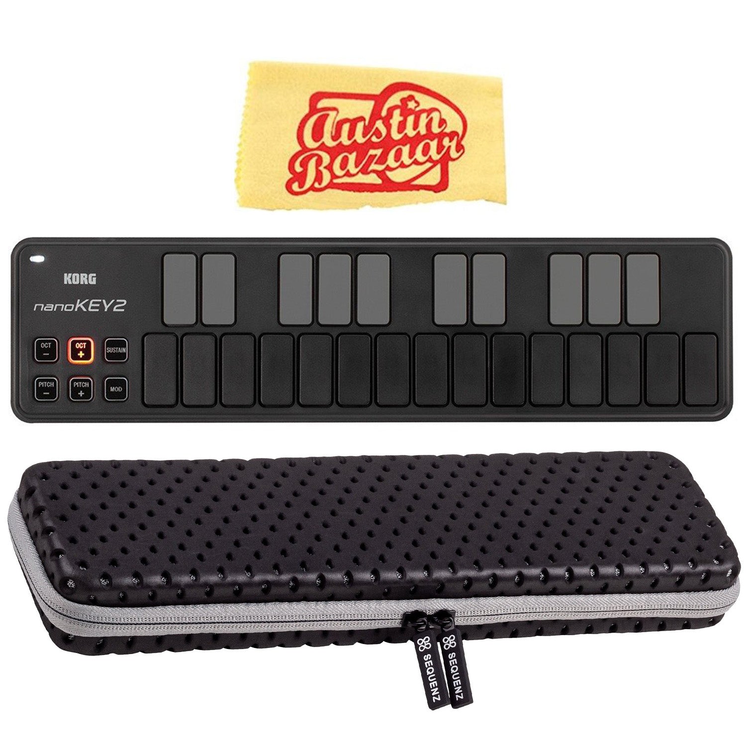 Korg nanoKEY2 Slim-Line USB Keyboard Controller - Black w/ Case