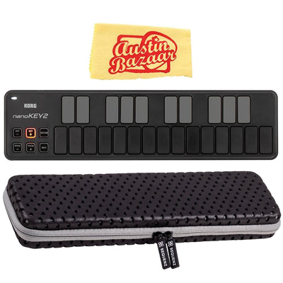 Korg nanoKEY2 Slim-Line USB Keyboard Controller - Black w/ Case