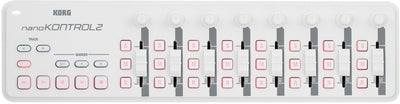 Korg nanoKONTROL2 Slim-Line USB Controller - White w/ Headphones