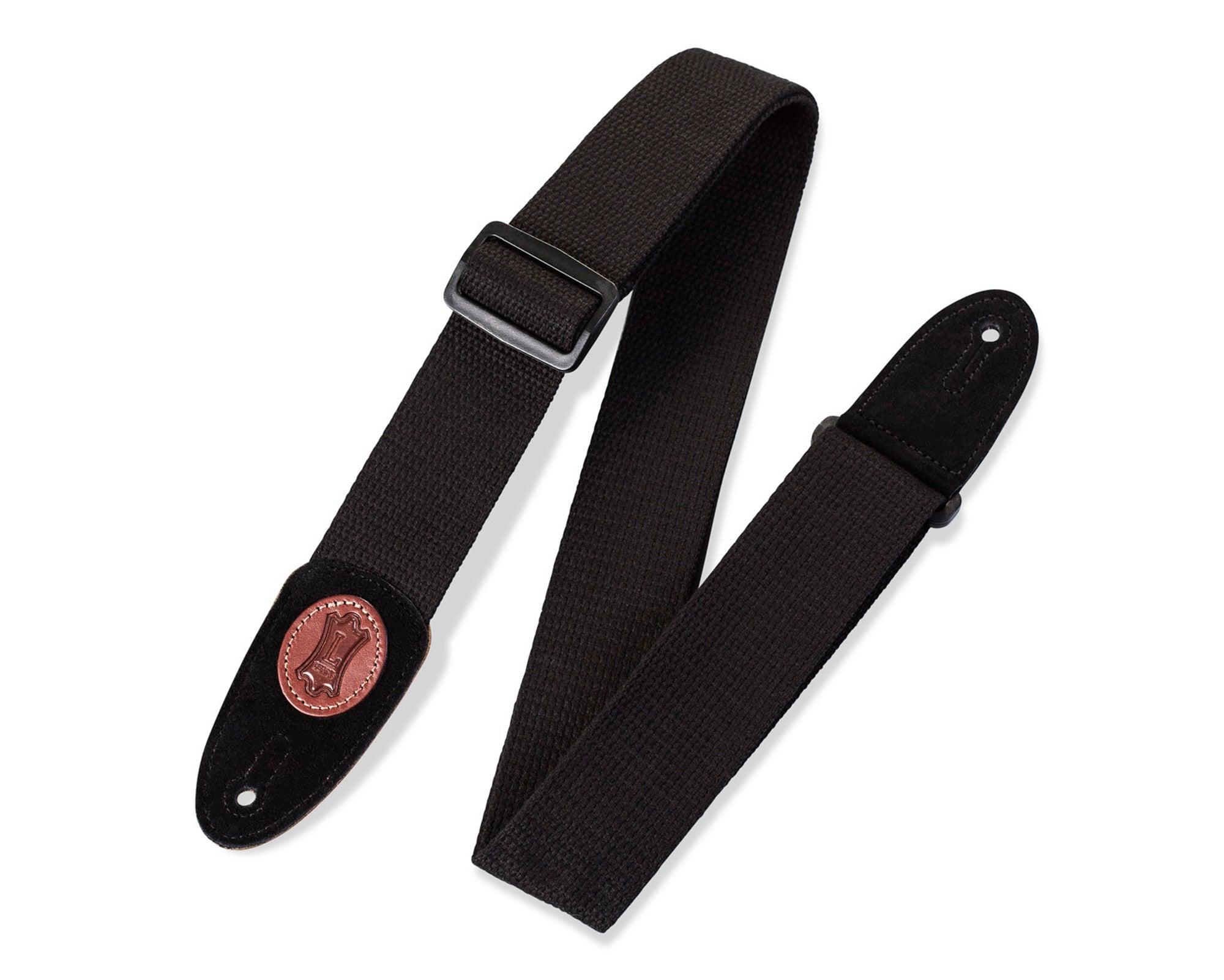 Levy's Leathers 2-Inch Signature Series Cotton Guitar Strap with Suede Ends - Black
