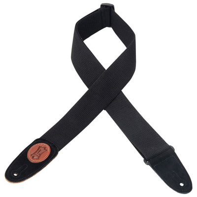 Levy's Leathers 2-Inch Signature Series Cotton Guitar Strap with Suede Ends - Black