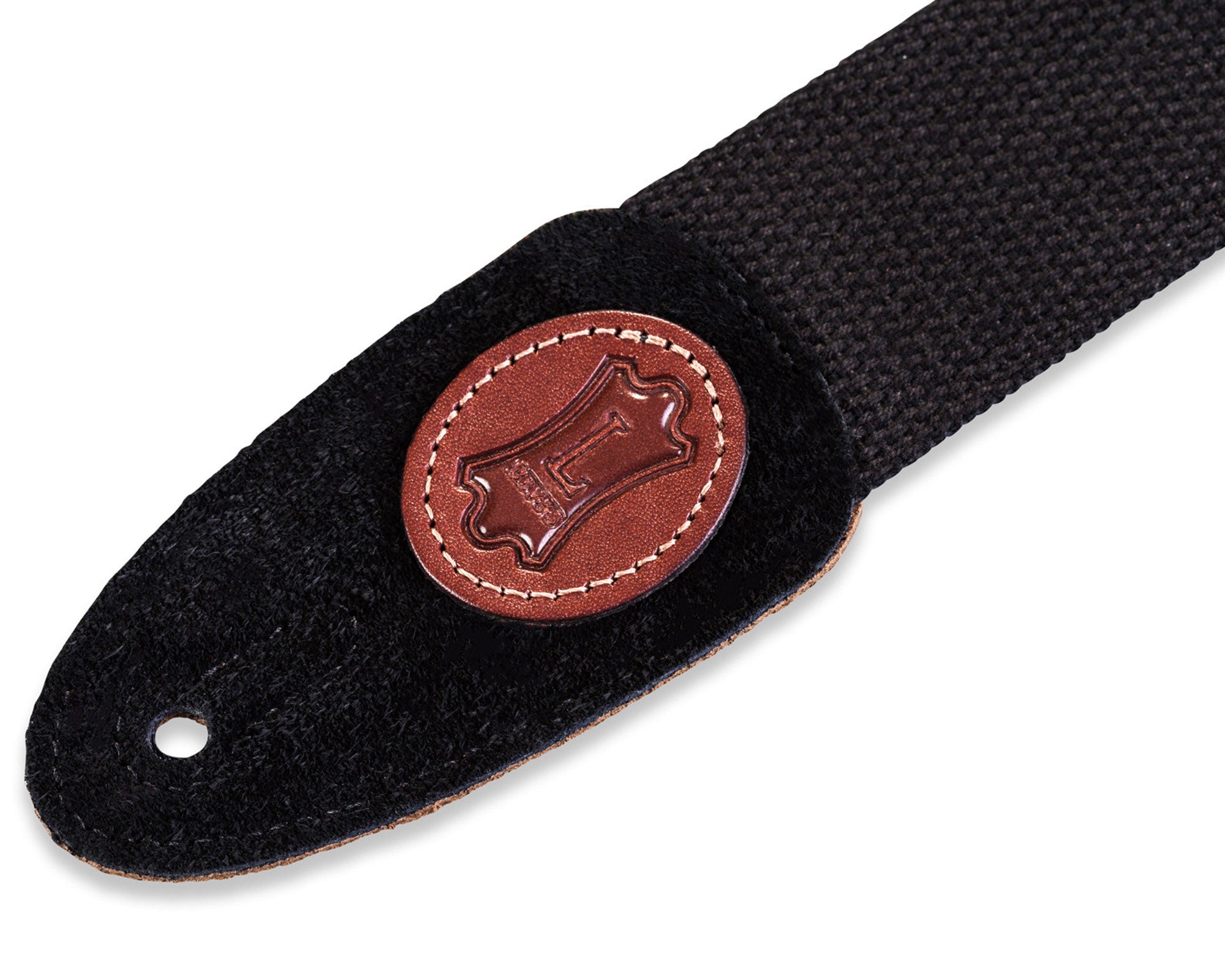 Levy's Leathers 2-Inch Signature Series Cotton Guitar Strap with Suede Ends - Black