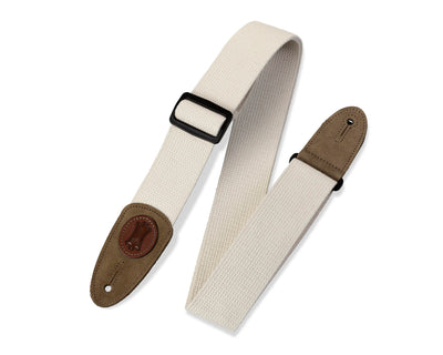 Levy's Leathers 2-Inch Signature Series Cotton Guitar Strap with Suede Ends - Natural