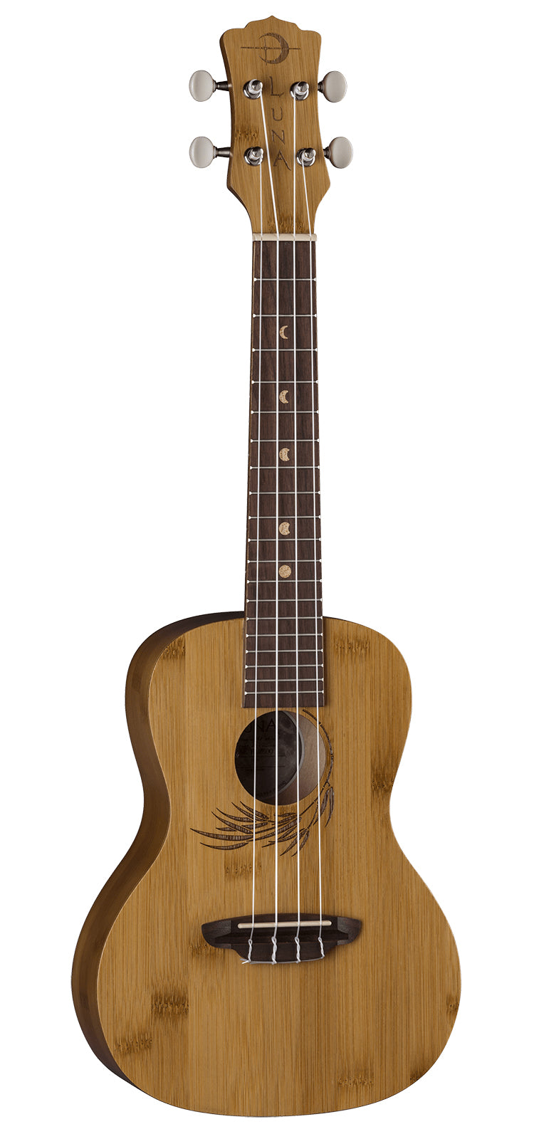 Luna Uke Bamboo Concert Ukulele w/ Hard Case