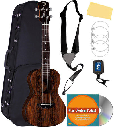 Luna Crescent Caidie Concert Ukulele w/ Hard Case