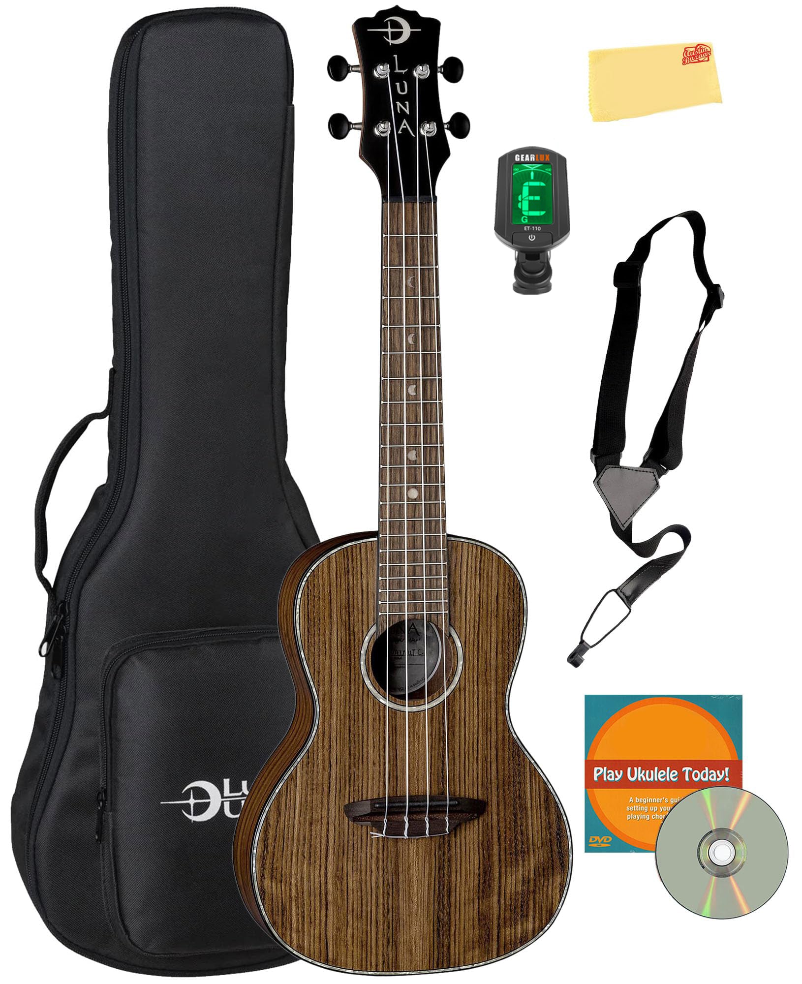 Luna Walnut Concert Ukulele w/ Gig Bag