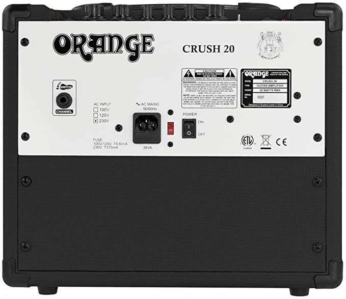 Orange Crush 20 Guitar Combo Amplifier - Black w/ Instrument Cable
