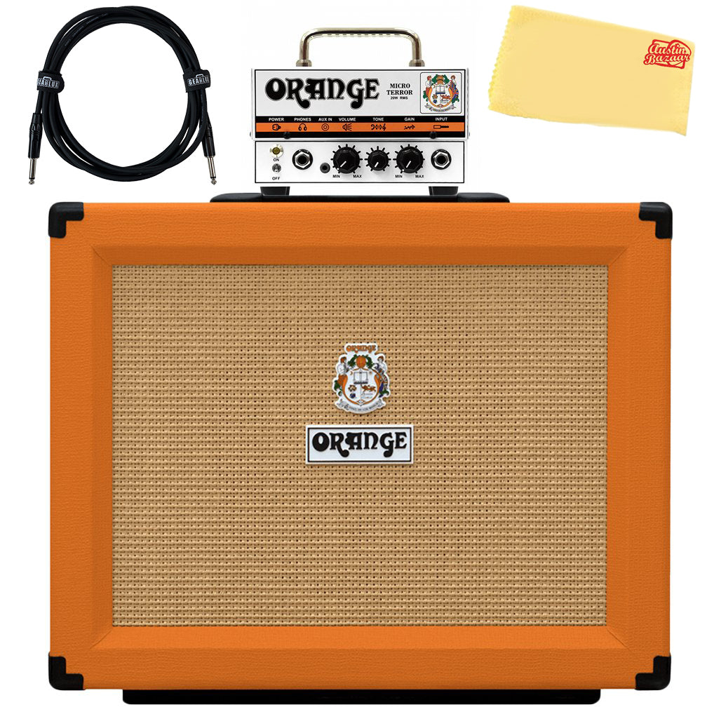 Orange PPC112 1x12-Inch Closed-Back Speaker Cabinet w/ MT20 Micro Terror Amp Head