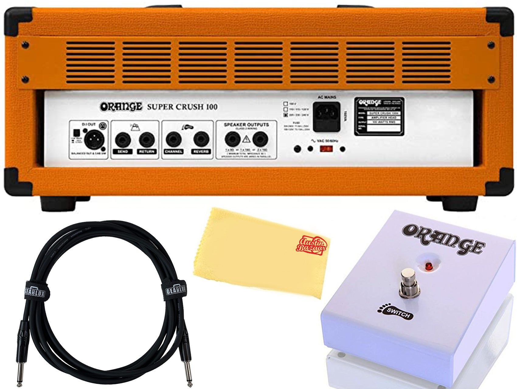 Orange Supercrush 100-Watt Solid State Head JFET Analogue Preamp w/ Footswitch