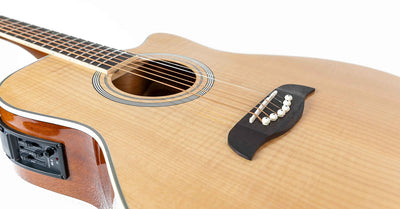 Oscar Schmidt OA10CE Mini Auditorium Acoustic-Electric Guitar - Natural