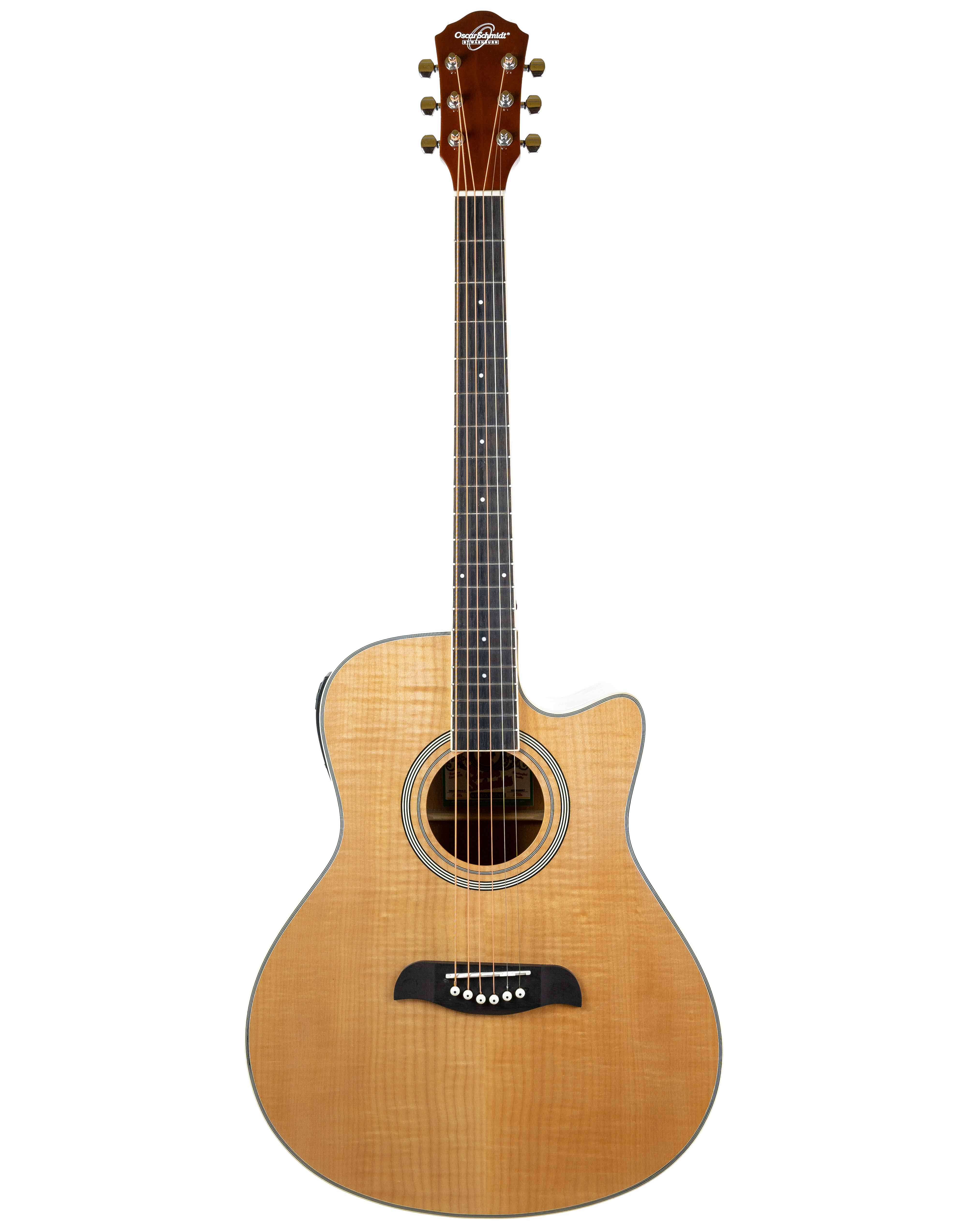 Oscar Schmidt OA10CE Mini Auditorium Acoustic-Electric Guitar - Natural w/ Gig Bag