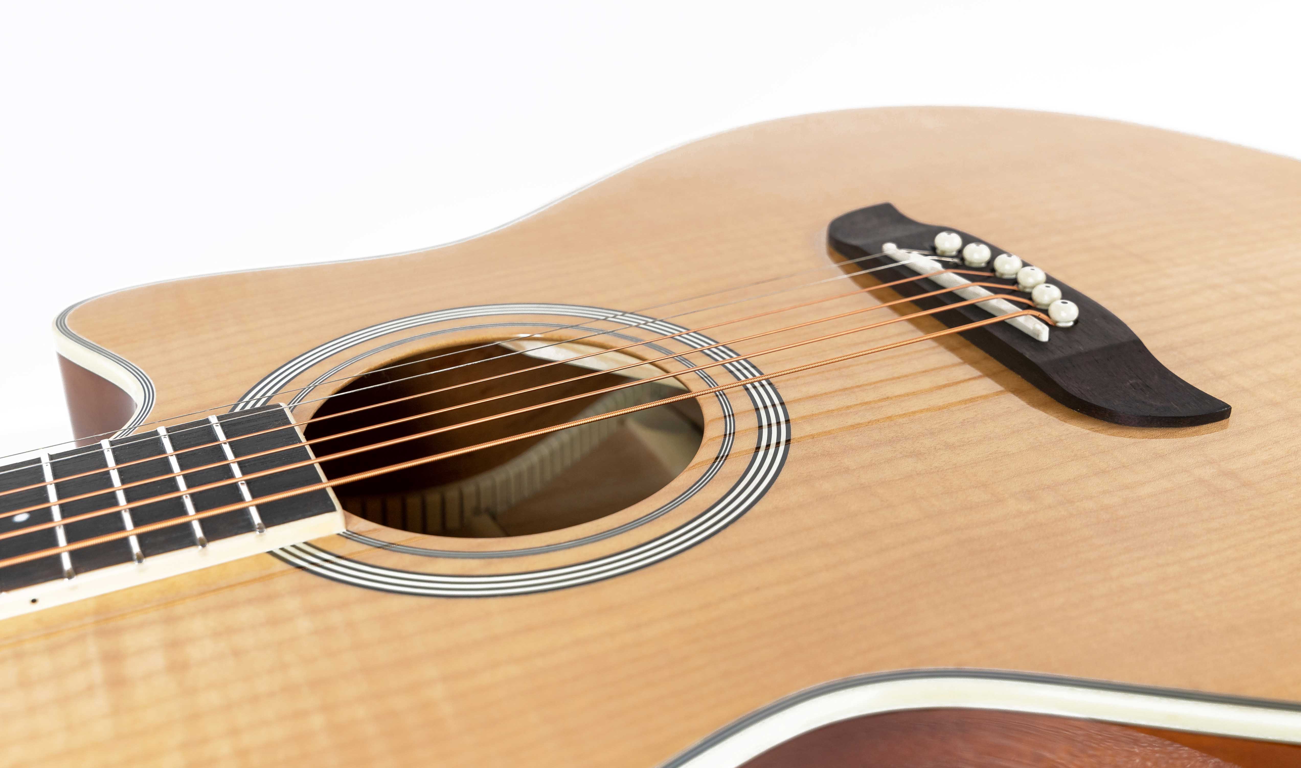 Oscar Schmidt OA10CE Mini Auditorium Acoustic-Electric Guitar - Natural w/ Cable