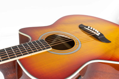 Oscar Schmidt OA10CE Mini Auditorium Acoustic-Electric Guitar - Spalted Maple w/ Cable