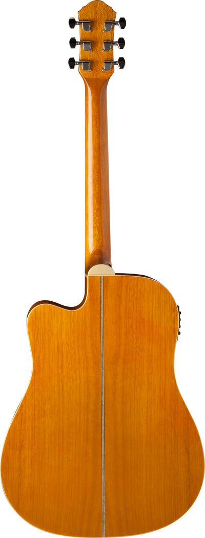 Oscar Schmidt OG2CE Dreadnought Acoustic-Electric Guitar - Flame Yellow Sunburst