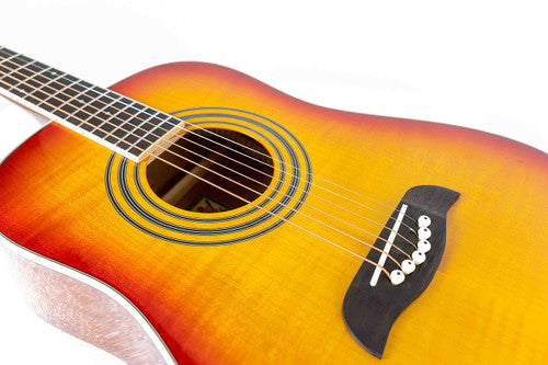 Oscar Schmidt OG5 3/4-Size Kids Acoustic Guitar - Flame Yellow Sunburst w/ Tuner