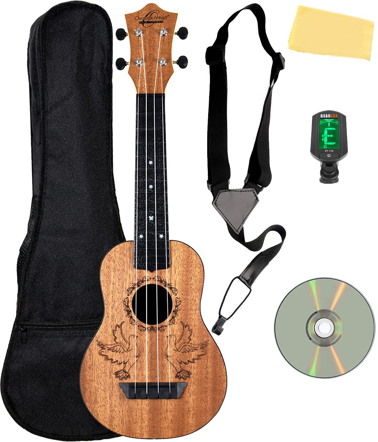 Oscar Schmidt OUN Soprano Ukulele - Dove w/ Gig Bag