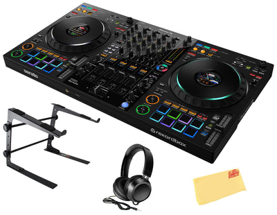 Pioneer DJ DDJ-FLX10 4-Channel Professional DJ Controller - Black w/ Laptop Stand