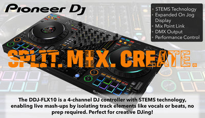 Pioneer DJ DDJ-FLX10 4-Channel Professional DJ Controller - Black w/ Laptop Stand