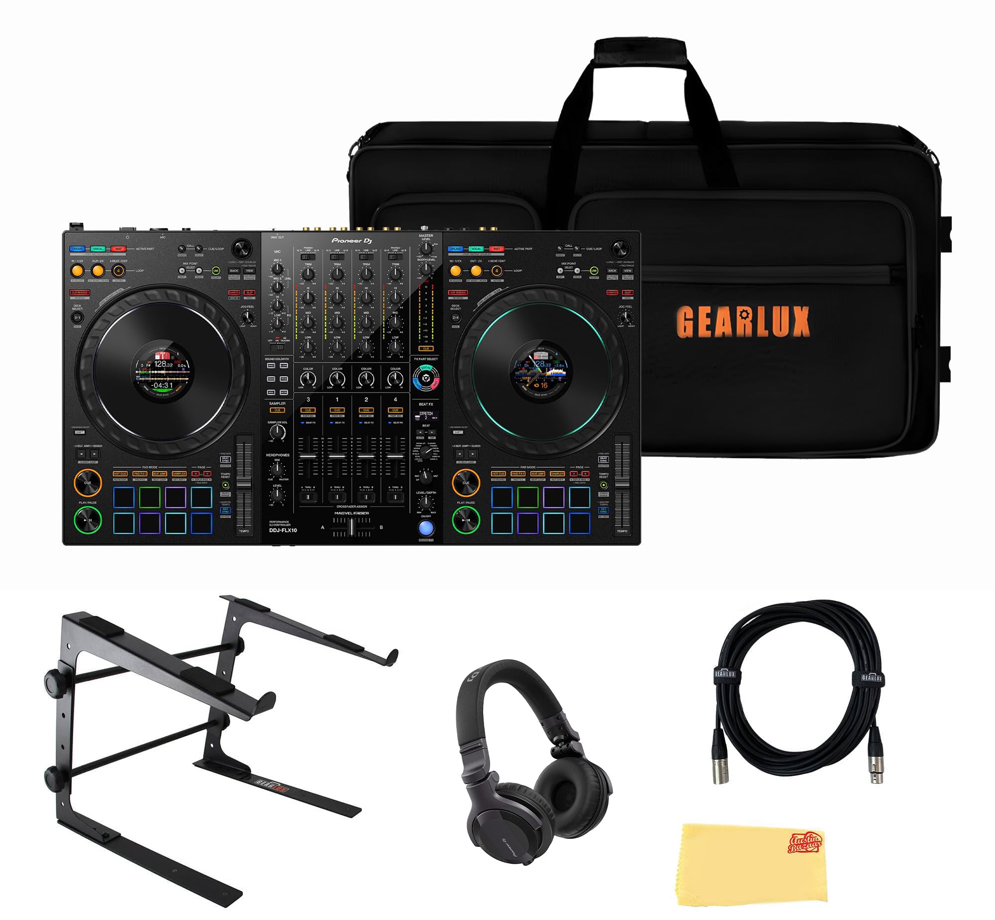 Pioneer DJ DDJ-FLX10 4-Channel Professional DJ Controller - Black w/ Case