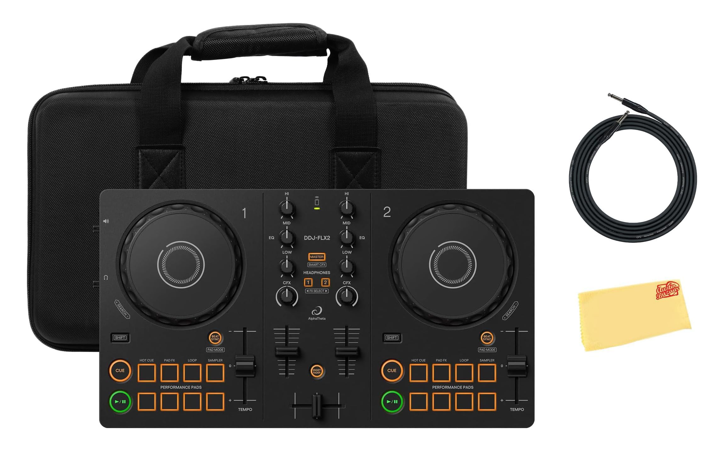 Pioneer DJ AlphaTheta DDJ-FLX2 Compact 2-Channel DJ Controller w/ Carrying Case