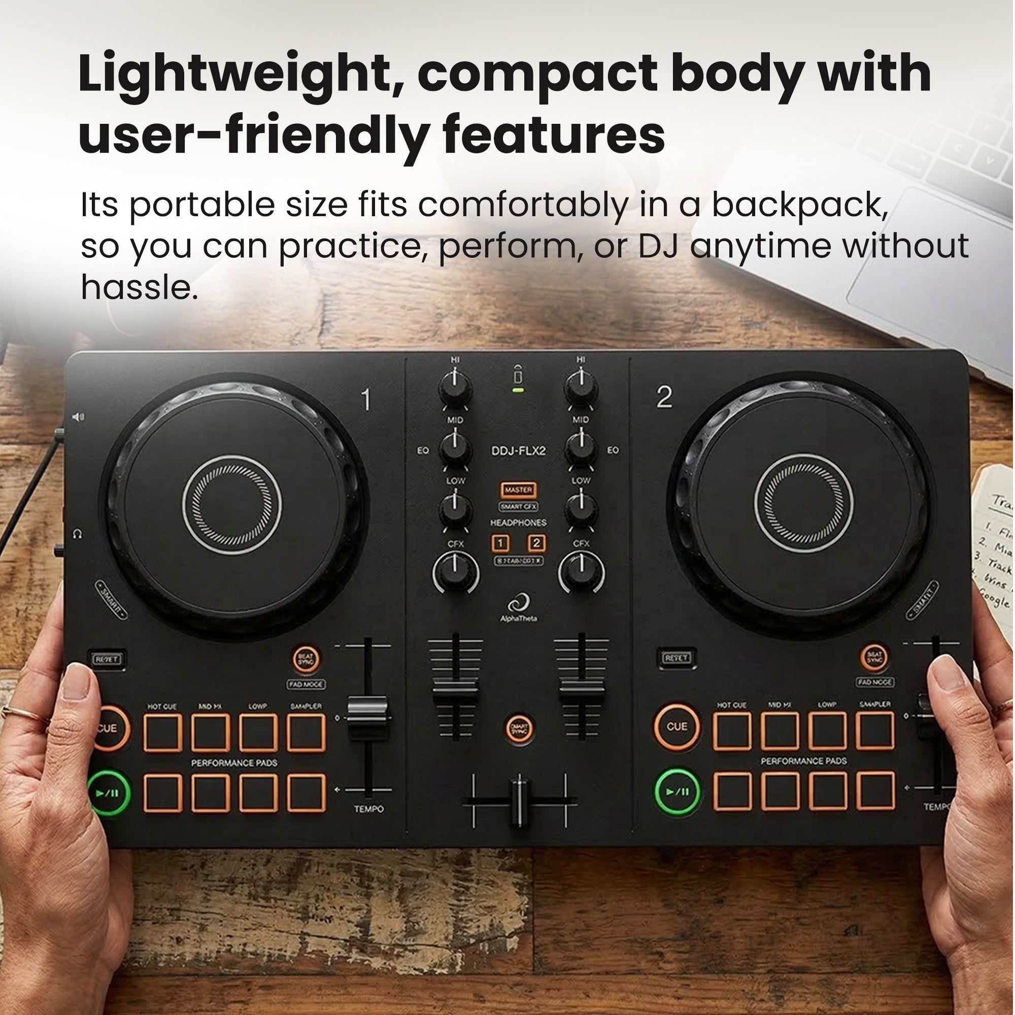 Pioneer DJ AlphaTheta DDJ-FLX2 Compact 2-Channel DJ Controller w/ Carrying Case