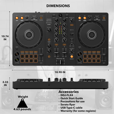 Pioneer DJ DDJ-FLX4 2-Channel DJ Controller w/ Stand