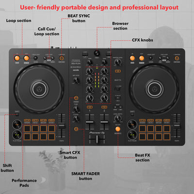 Pioneer DJ DDJ-FLX4 2-Channel DJ Controller w/ Case