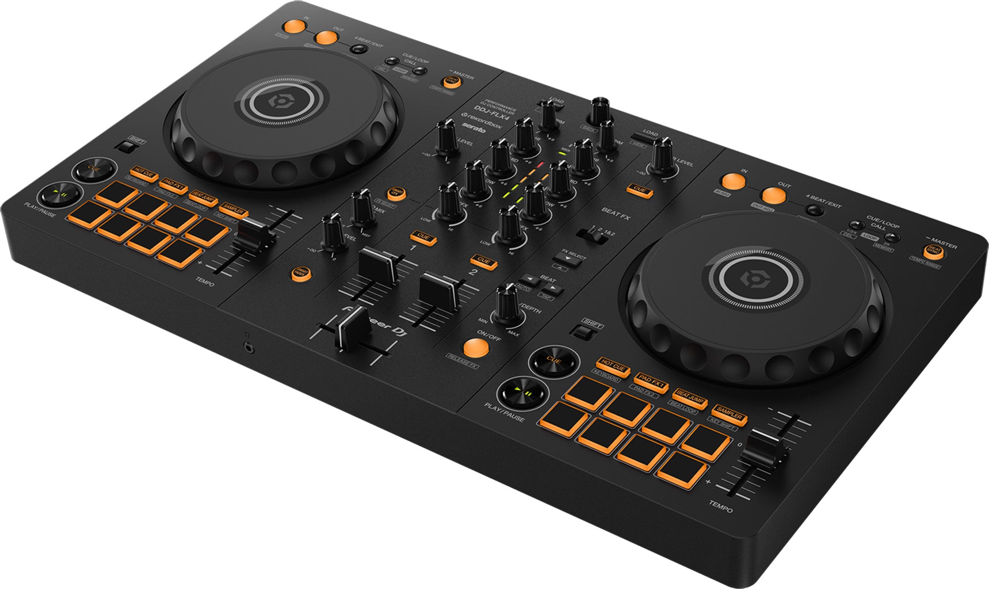 Pioneer DJ DDJ FLX4 2-Channel DJ Controller - Black w/ Gator Case