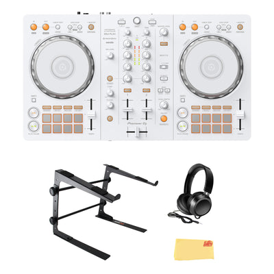 Pioneer DJ DDJ-FLX4 2-Channel DJ Controller - White w/ Laptop Stand