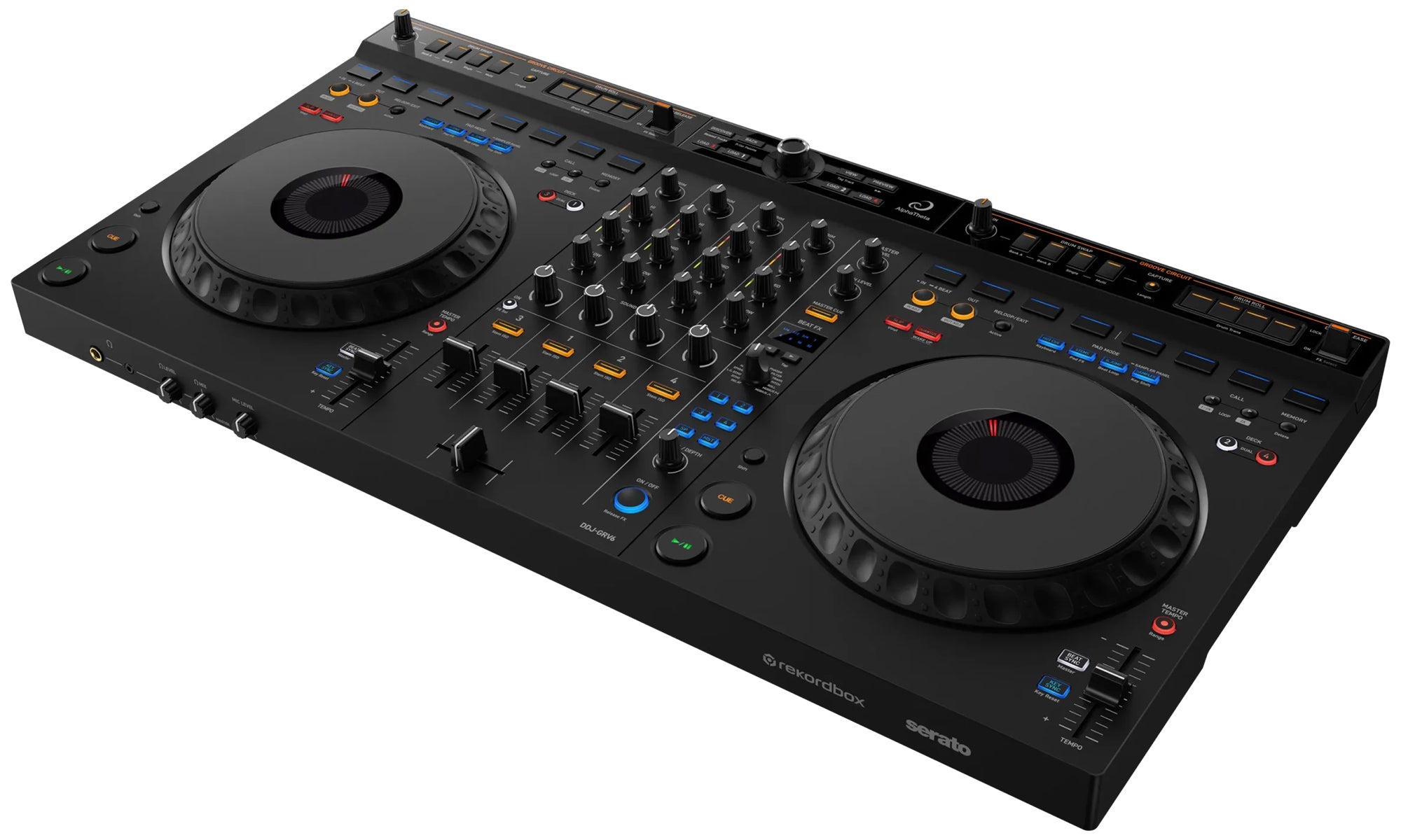 Pioneer DJ AlphaTheta DDJ-GRV6 4-Channel Performance DJ Controller w/ Laptop Stand