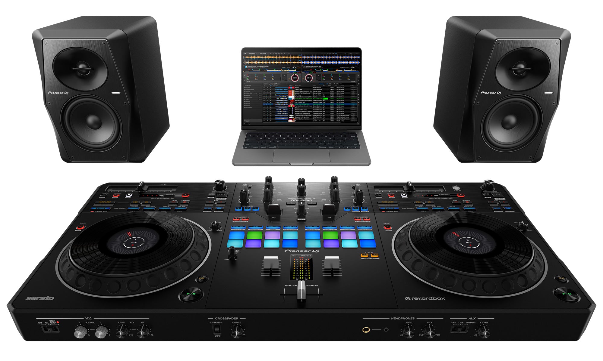 Pioneer DDJ-REV5 Scratch-Style 2-Channel Professional DJ Controller w/ Laptop Stand