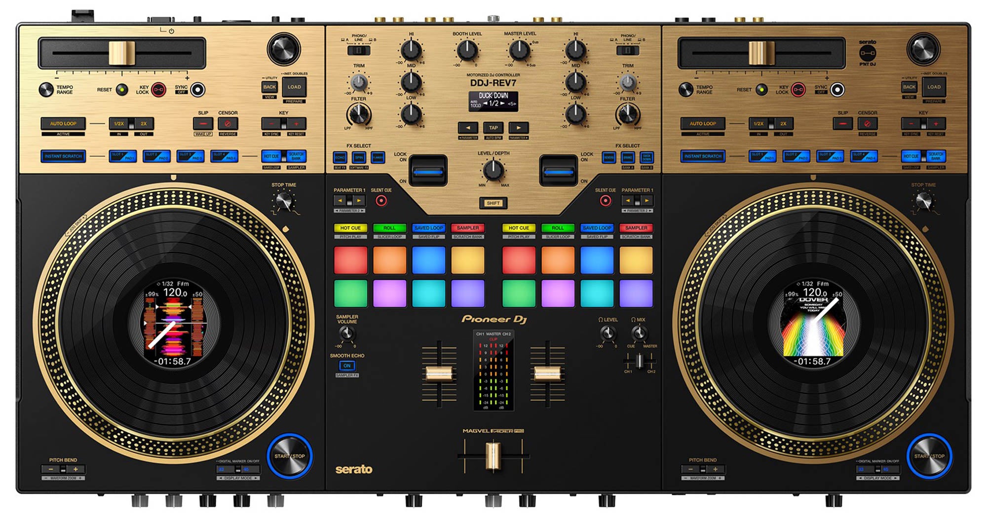 Pioneer DDJ-REV7-N Scratch-Style 2-Channel Professional DJ Controller - Gold